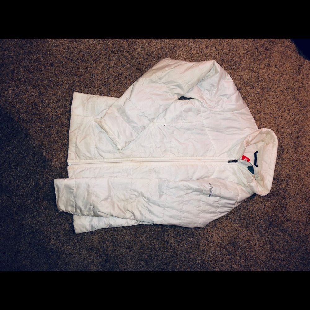Columbia puffy white coat